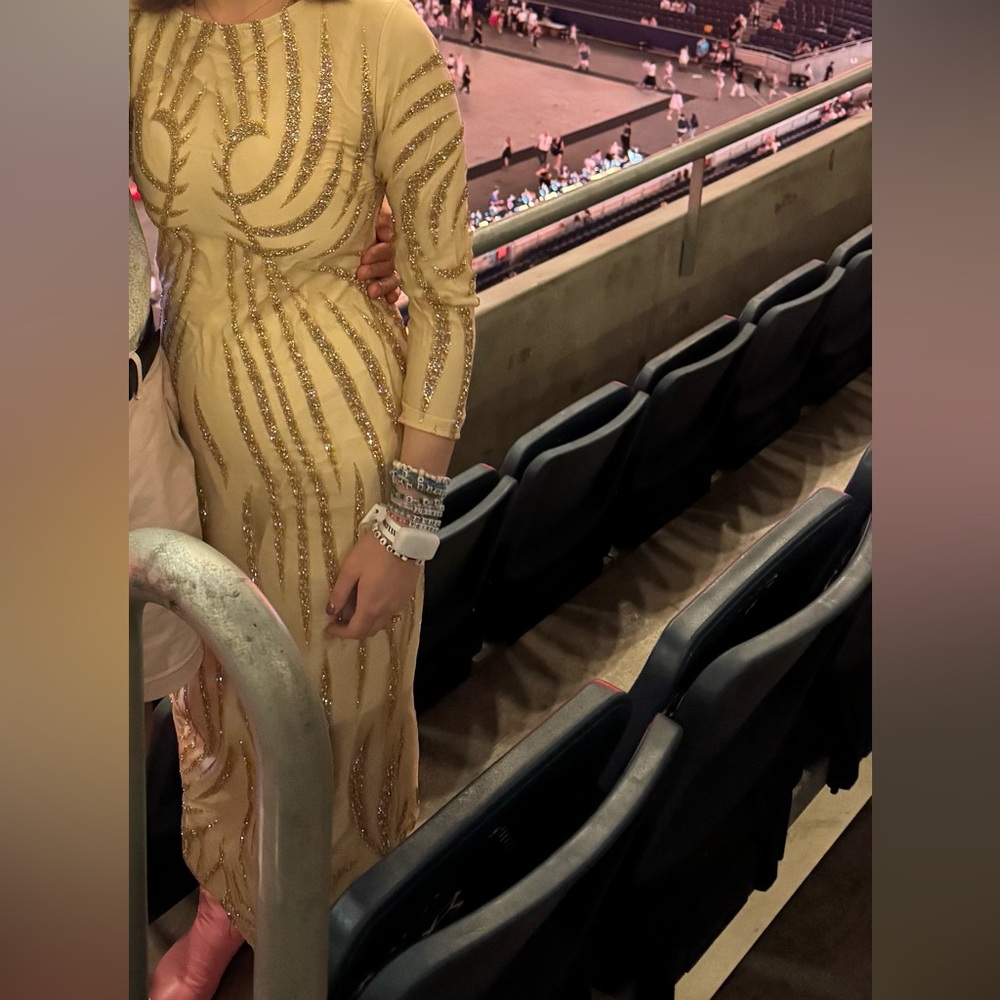 Elegant Cream and Gold Dress
